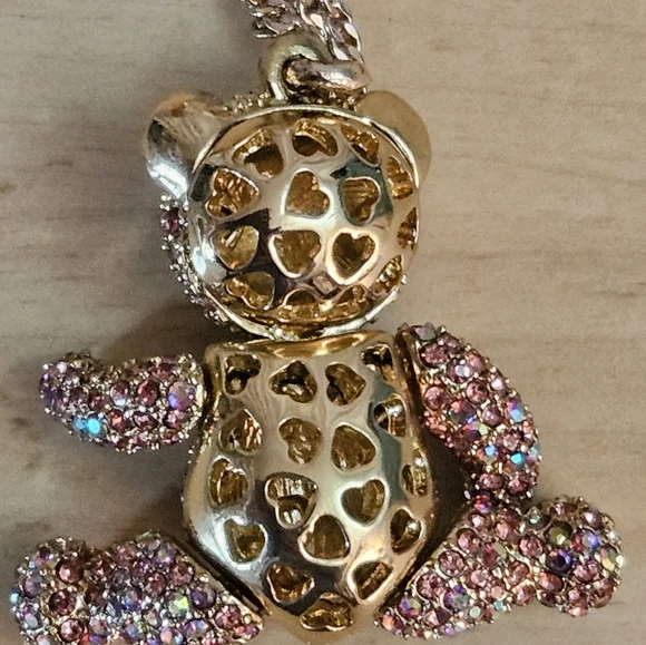 Betsy Johnson bear and bow necklace - Picture 3 of 6